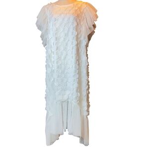 Item # A279  N By Nancy  Red Carpet Glam  White Maxi Dress Ruffle Tulle NWT S
